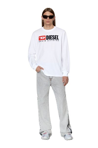 Diesel Bianco Uomo T-Just-Ls-Div T-Shirts